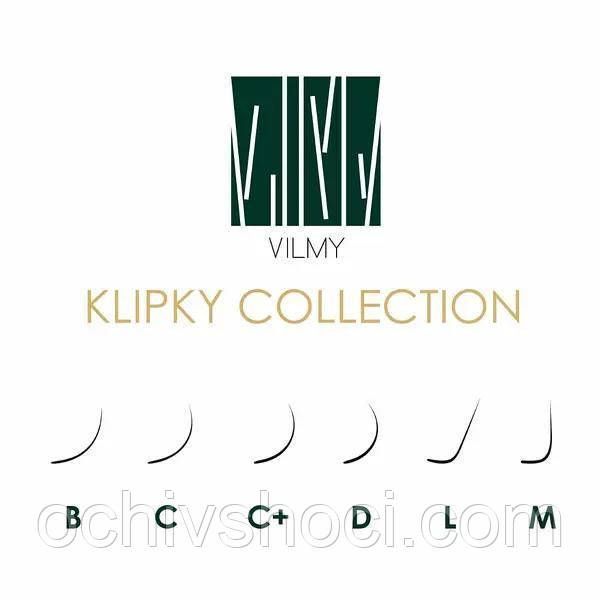 Вії VILMY KLIPKY Black, Вигин M, Мікс чорні, 20 ліній, Mix 2471318414 фото