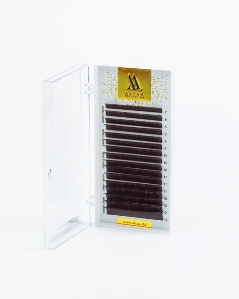 Вії Alias Dark Chocolate мікс вигин B 22393 фото Вії Alias Dark Chocolate мікс вигин B 22393 фото