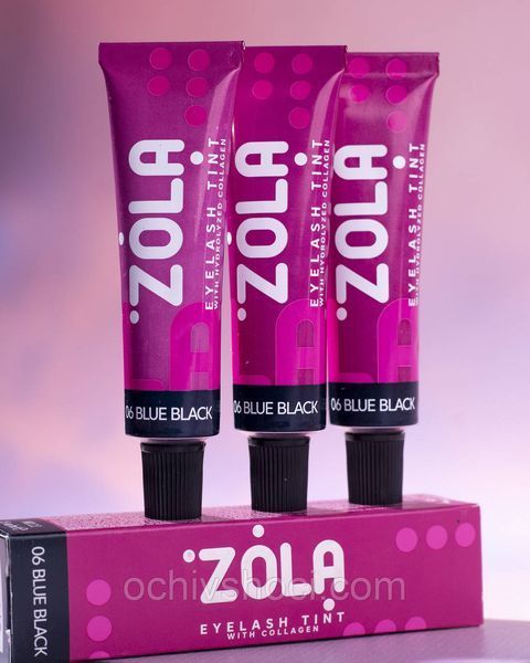 ZOLA Фарба для вій з Колагеном EYEBROW TINT WITH COLLAGEN 06 BLUE BLACK 15мл, фарба Зола 2537425928 фото