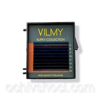 Вії VILMY KLIPKY, two-tone, blue, вигин С, товщина 0.07 Мікс 7-14мм. омбре сині, 8 ліній 2405113296 фото