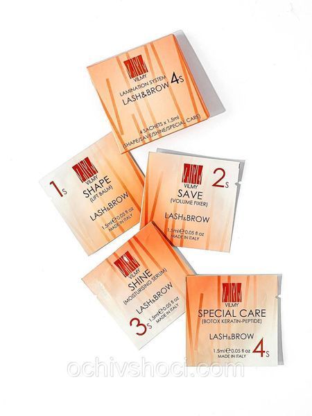 Набір саше Vilmy Lamination System 4S (1,5ml*4шт), для ламінування брів і вій вілмі 2567496177 фото