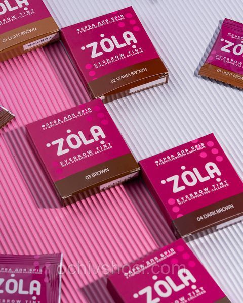 ZOLA Фарба для брів у саше з колагеном EYEBROW TINT WITH COLLAGEN 01 LIGHT BROWN 5мл., фарба Зола 2538478311 фото