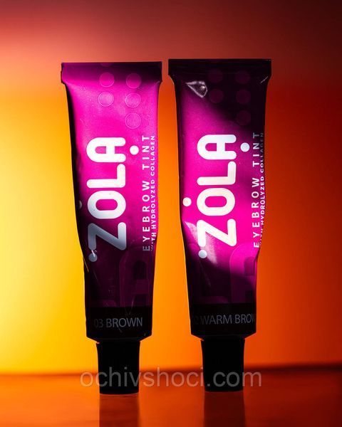 ZOLA Фарба для брів з колагеном EYEBROW TINT WITH COLLAGEN 02 WARM BROWN 15мл., фарба Зола 2538537559 фото