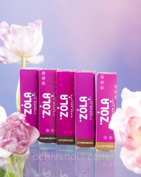 ZOLA Фарба для брів з колагеном EYEBROW TINT WITH COLLAGEN 02 WARM BROWN 15мл., фарба Зола 2538537559 фото
