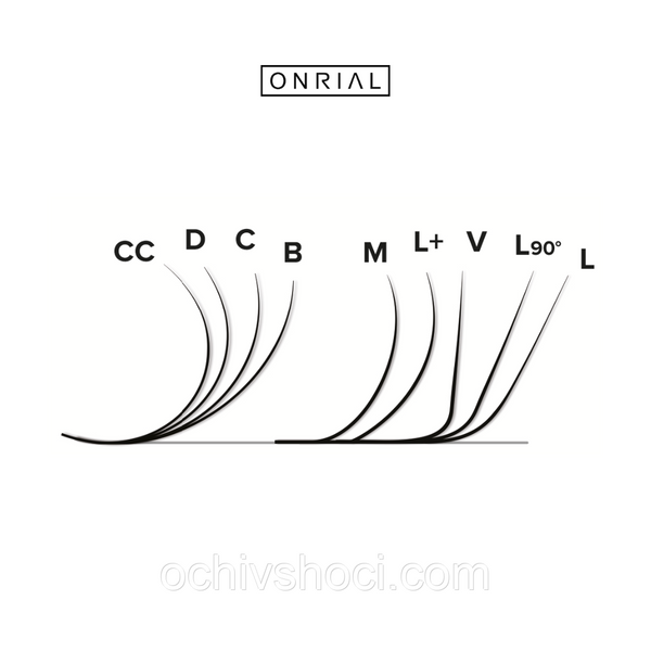 Вії ONRIAL mix, вигин I, товщина 0.07, мікс 6-13, чорні, 21 стрічка 2436360446 фото